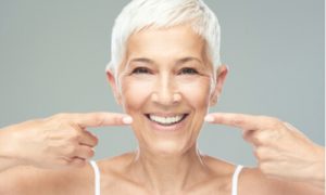 woman with healed mouth ulcer